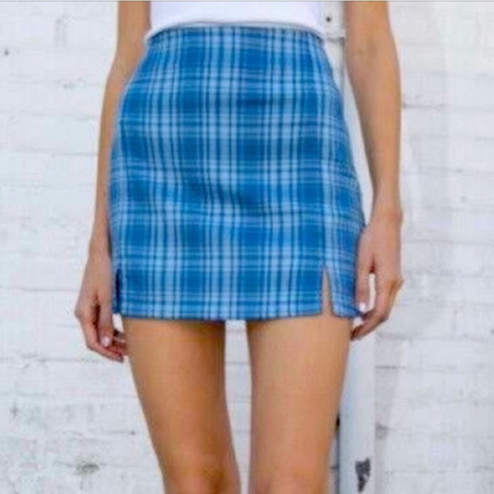 Brandy Melville John Galt Blue Plaid Cara Skirt